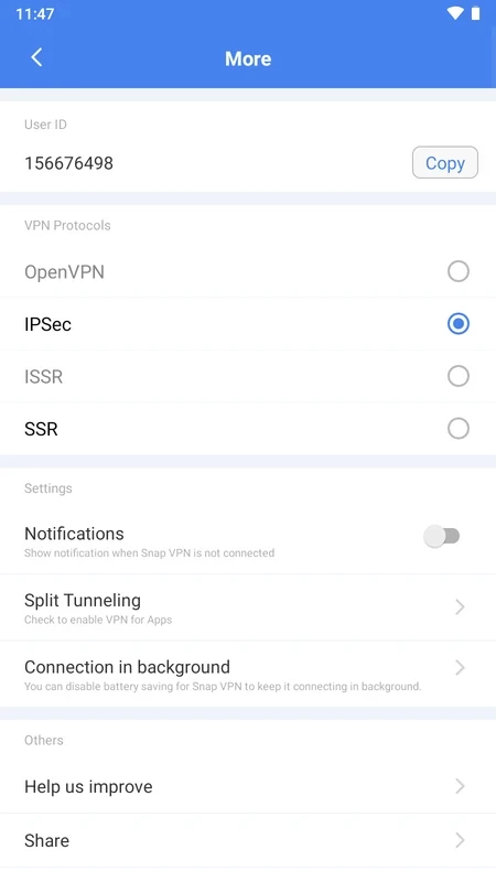 Snap VPN — στιγμιότυπο οθόνης 3